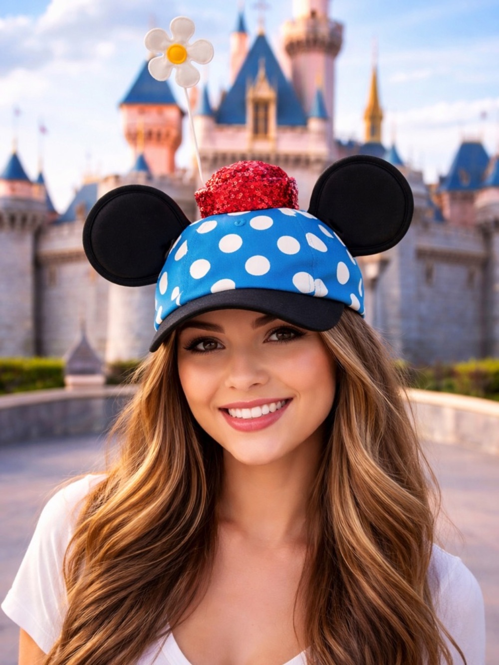 Disney Minnie Mouse Ears Baseball Cap for Adults – Flower NWT